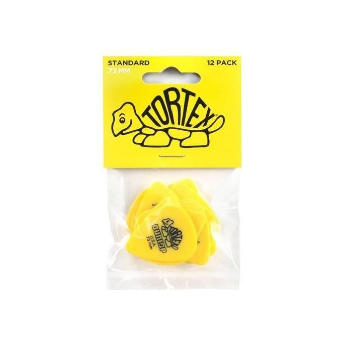 Dunlop 418P Tortex Standard Plettri per Chitarra Confezione da 12 Pezzi 0.73 mm colore Giallo
