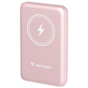 Verbatim 32267 Charge 'n' Go Power Bank 10000 mAh Ricarica Wireless Magnetica USB-C PD 20 W colore Rosa
