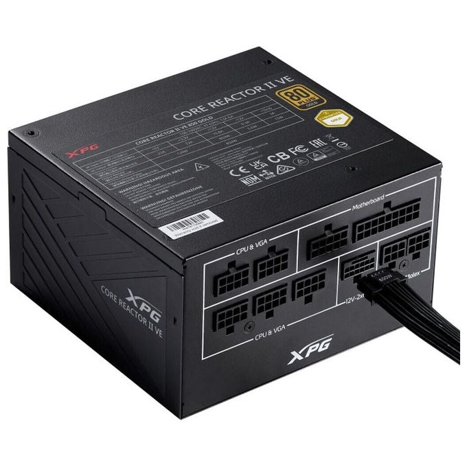 XPG CORE REACTOR II VE 750W 80 Plus Gold Alimentatore Fully Modular 80 Plus Gold 120 mm 3 x 6+2 pin 1 x 12V-2x6 6 x SATA colore Nero