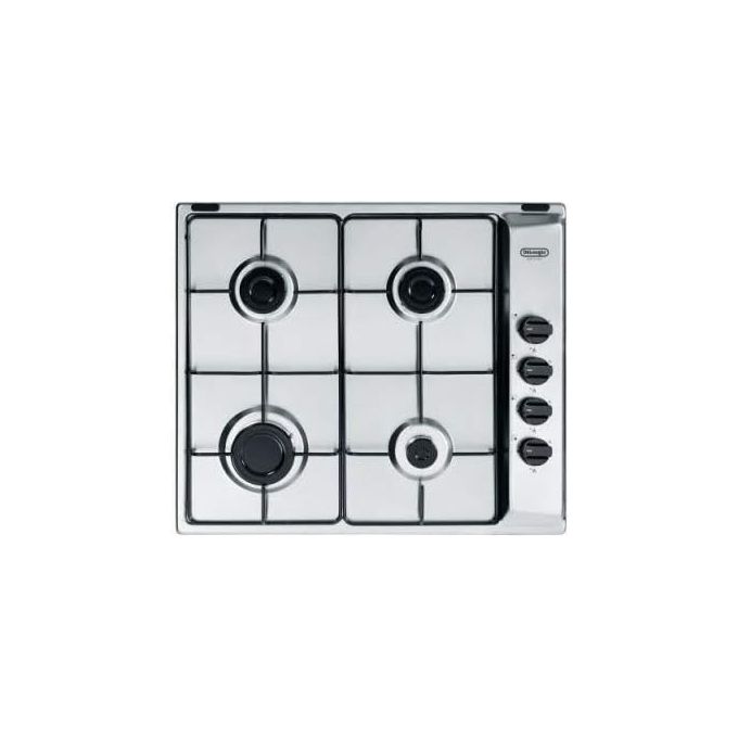 DeLonghi Piano Cottura a Gas 4 Fuochi 60 cm Acciaio Inox per una Cottura Efficiente e Precisa in Cucina