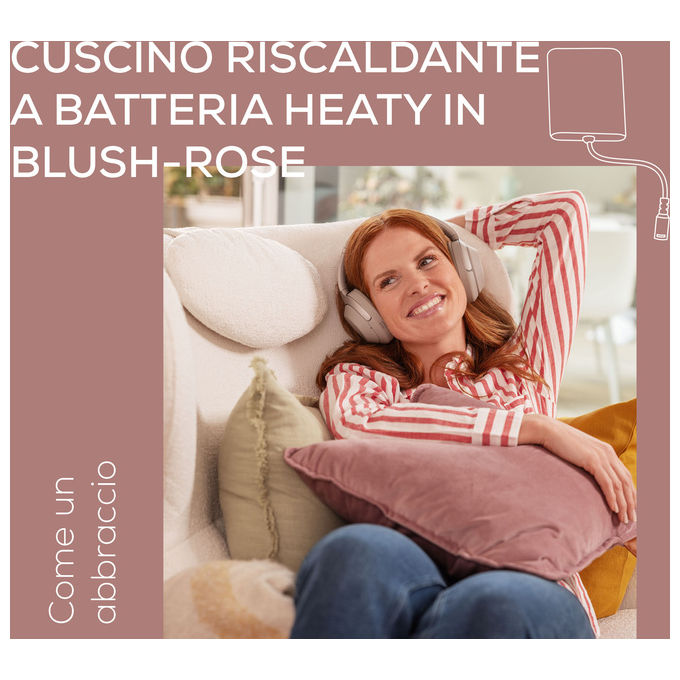 Beurer HK77 Heaty Termoforo a Batteria 45x45 cm 3 Livelli di Temperatura Autonomia 8h colore Rosa