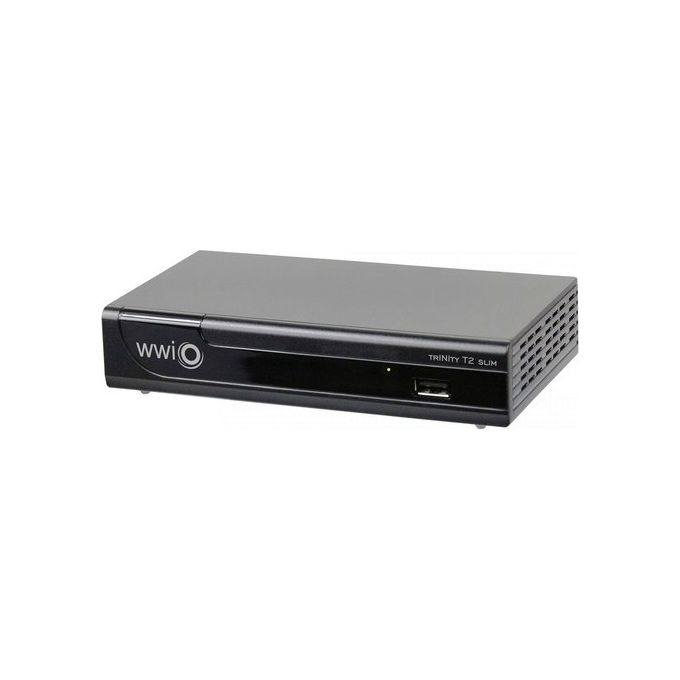 Wwio TRINITY T2 SLIM Decoder Digitale Terrestre DVB-T2 HEVC 10 bit Full HD 1080p Media Player colore Nero