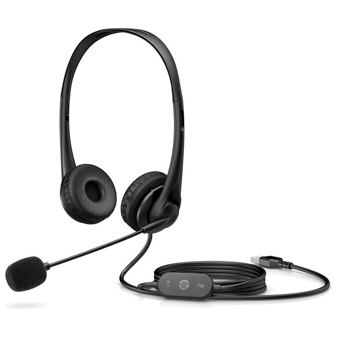 HP 428K6AA G2 Cuffie con Microfono On-Ear Stereo Cablato USB Ufficio colore Nero