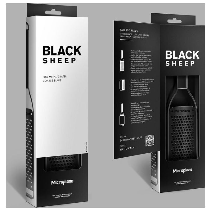 Microplane 43000 Black Sheep Grattugia piatta Acciaio inox Lama Grosso con Manico Antiscivolo colore Nero