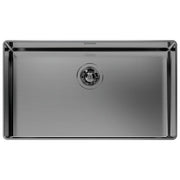 Foster 4157016 Phantom Edge Lavello 1 vasca Acciaio Inossidabile AISI304 AISI316 PVD Gun Metal con Bordo Zero Edge per Installazione Sottopiano (75.2x75.2x19 cm) colore Gun Metal