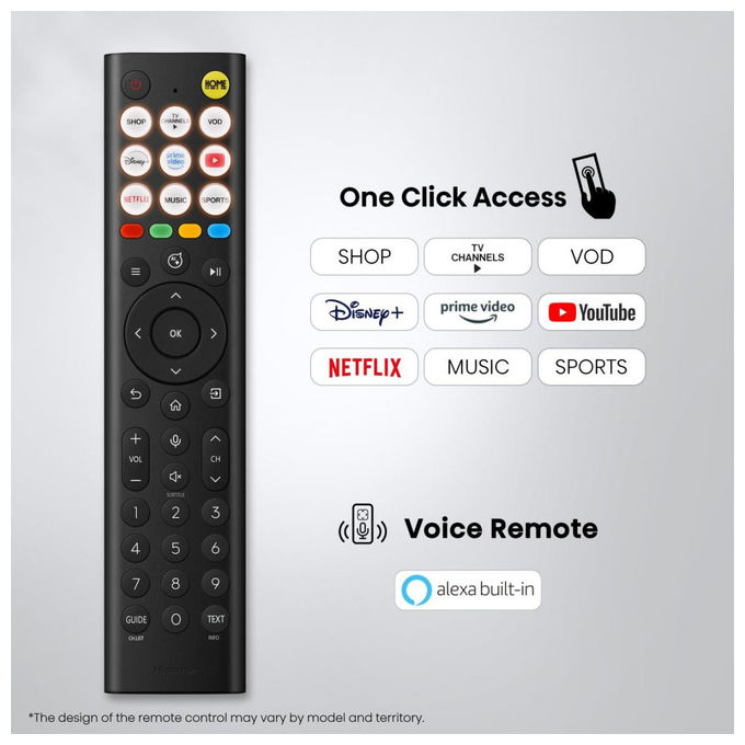 Hisense 43A6S Smart TV 43'' 4K Ultra HD QLED VIDAA Dolby Vision Wi-Fi colore Nero