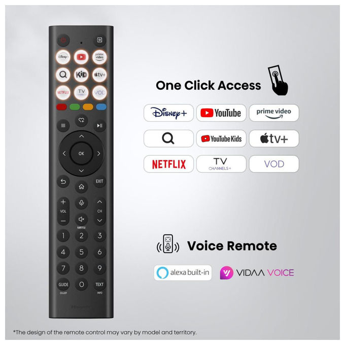 Hisense 43A79S A7 Series Smart TV QLED 43'' 4K Ultra HD VIDAA HDR10+ Dolby Vision Wi-Fi colore Nero