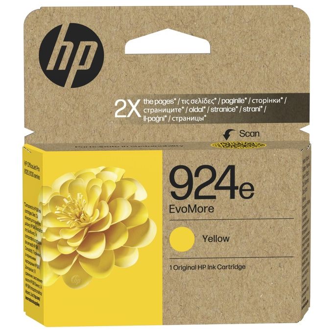 HP 4K0U9NE Cartuccia di inchiostro giallo originale 924e EvoMore Resa elevata 800 pagine colore Giallo