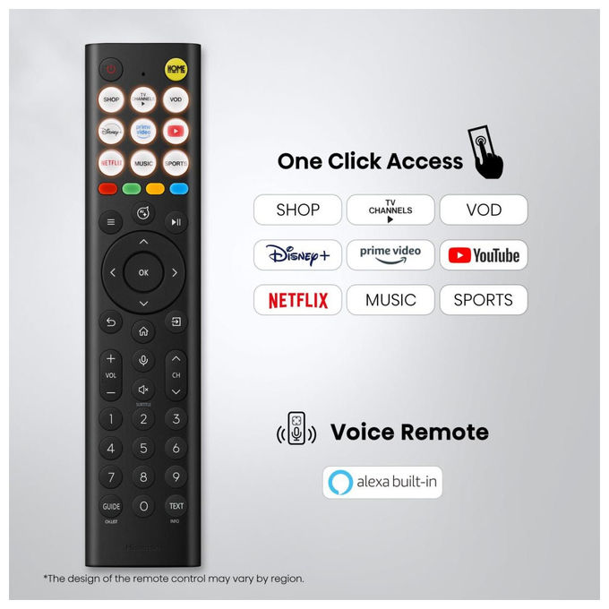 Hisense smart tv 43E79S, 43 pollici, QLED 4K Ultra HD, HDR10+, Dolby Vision IQ, Wi-Fi, Google Assistant, Alexa, nero