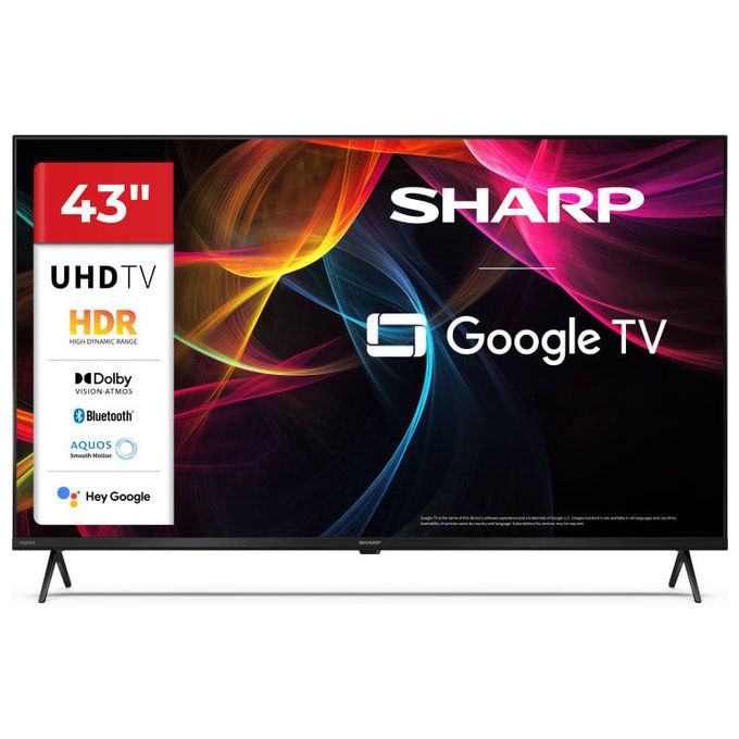 Sharp, TV 43 pollici UHD 4K Google TV, Smart TV, Nero