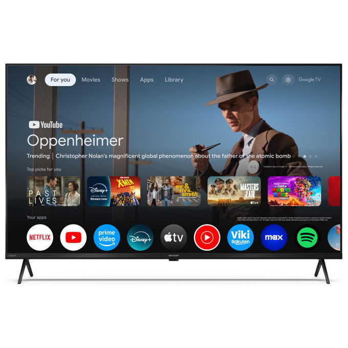 Sharp, TV 43 pollici UHD 4K Google TV, Smart TV, Nero