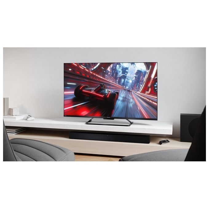 Sharp 43HR7265E TV QLED 4K UHD 43'' Google TV 144Hz Dolby Vision IQ Dolby Atmos DTS:X HDMI eARC VRR colore Nero