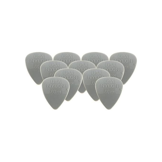 Dunlop 44P60 Nylon Standard Plettri per Chitarra 0.60mm Confezione 12 Pezzi colore Grigio Chiaro