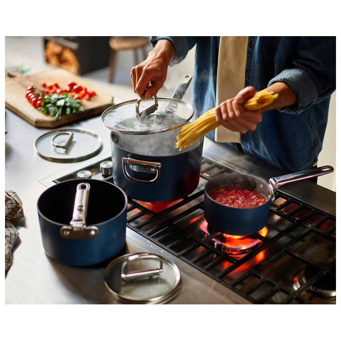 Joseph Joseph 45049 Space Set di casseruole con manici pieghevoli 3 pezzi diametri 15 19 23 cm colore Blu