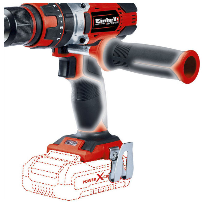Einhell Trapano Avvitatore A Percussione A Batteria Te-Cd 18-48 Li-I Senza Batteria e Caricabatteria