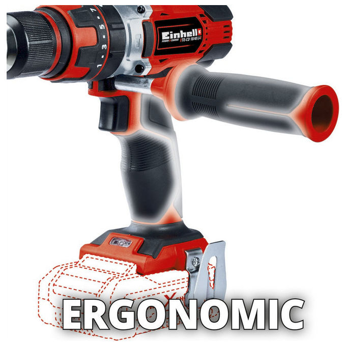 Einhell Trapano Avvitatore A Percussione A Batteria Te-Cd 18-48 Li-I Senza Batteria e Caricabatteria