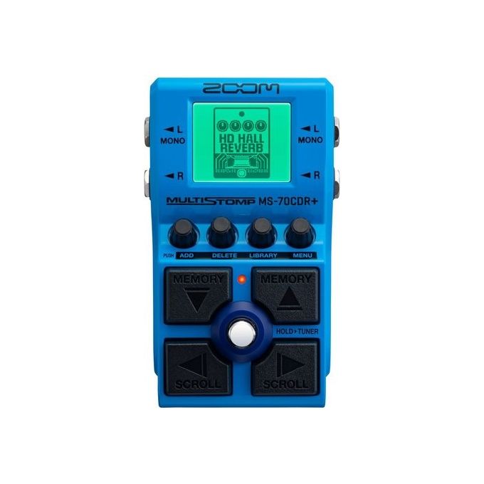 Zoom MS-70CDR+ Pedale Multieffetto per Chitarra con 149 Effetti 6 Effetti Simultanei Ingressi Uscite Stereo USB-C Accordatore Integrato colore Blu