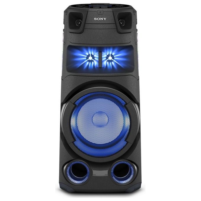 Sony MHCV73D Cassa Bluetooth Megasound Party Speaker 4 Tweeter 30 cm Woofer NFC Karaoke App Controllo Luci colore Nero