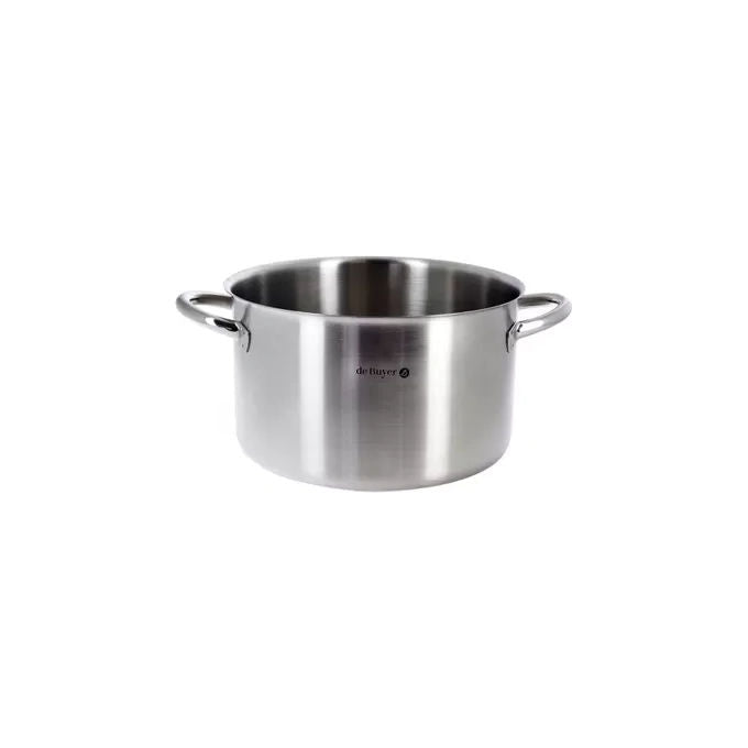 De Buyer DB3505-20 PRIM'APPETY Kookpan laag zonder deksel Ø 20cm 2,5L RVS compatibel met inductie gas elektrisch keramisch kleur zilver