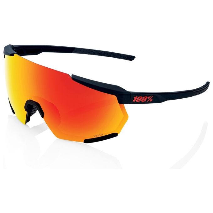100% HUGLA2147 Racetrap 3.0 Occhiali da Ciclismo con Tecnologia HiPER Contrasto Lente Policarbonato UV400 Categoria 3 colore Soft Tact Black