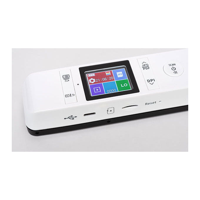 I.R.I.S. IRIScan Book 7, scanner portatile a colori, 1050 dpi, formato A4, display 1.5'', USB-C, MicroSD, bianco