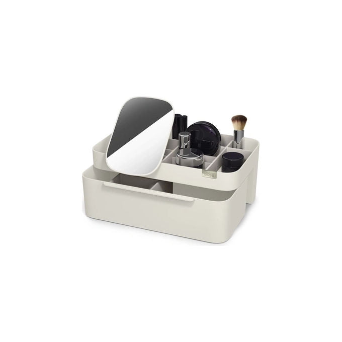 Joseph Joseph 5028420004403 Organizer per cosmetici Viva con specchio rimovibile scomparti profondi e poco profondi chiusura magnetica colore Beige