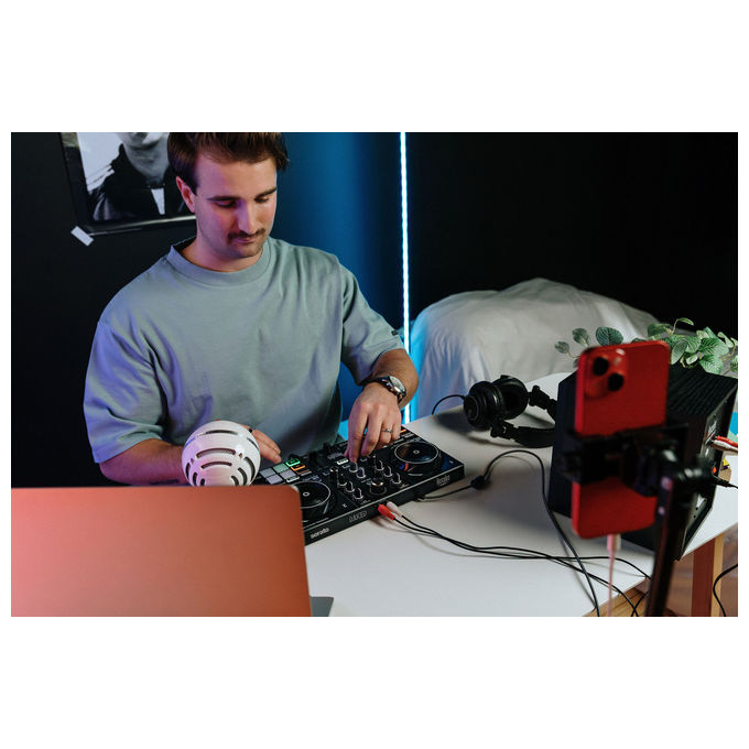 Hercules controller DJ Inpulse 200 MK3, USB-C, jog wheel tattili, compatibile Serato DJ Lite e DJUCED, uscite RCA e mini-jack