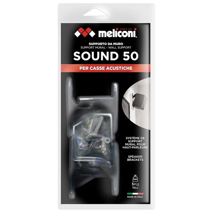 Meliconi Sound 50 Black Coppia di Supporti per Casse Acustiche