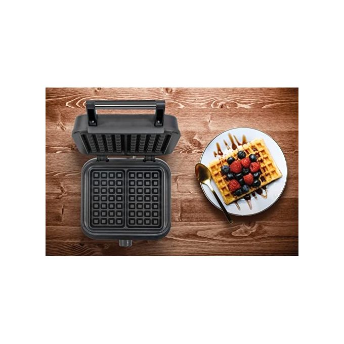 Unold 48275 Piastra per Waffle 2 Waffle 1500 W Rivestimento Antiaderente Termostato Regolabile colore Nero
