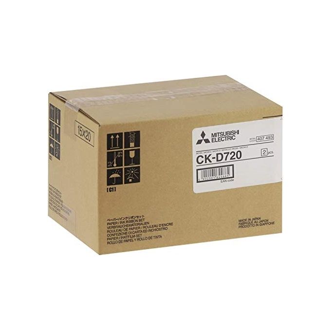 Mitsubishi CK-D720 Carta Fotografica Sublimatica 15x20 cm 2x200 Stampe Gloss Bianco