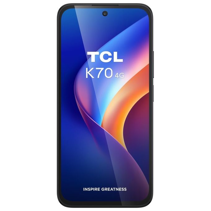 TCL K70 Smartphone 4G 6.8'' 4GB 128GB MediaTek Helio G100 Turbo NFC IP64 5200 mAh colore Midnight Black