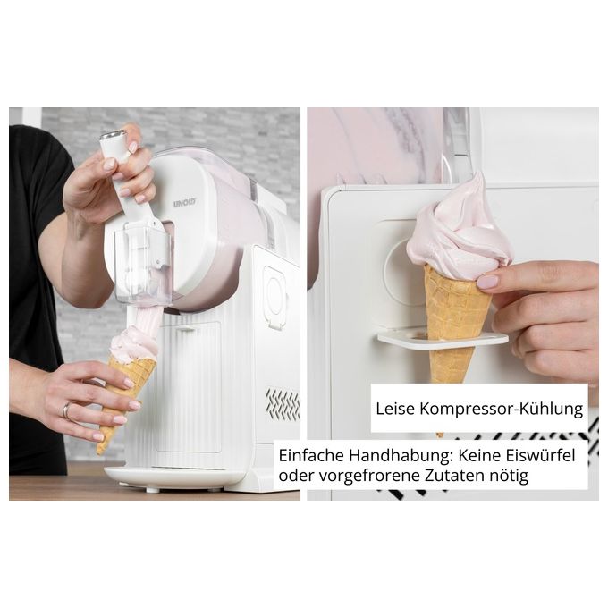 Unold 48960 Sofia Creme Macchina per Gelato 2 in 1 Compressore Silenzioso 150 W Capacita' 1,5 L colore Bianco