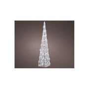 Kaemingk 491440-KAEMINGK LUMINEO Cono Decorativo Natalizio con 50 Luci LED Bianco Freddo Effetto Flash Timer IP44 5 m Cavo Alimentazione EU colore Bianco
