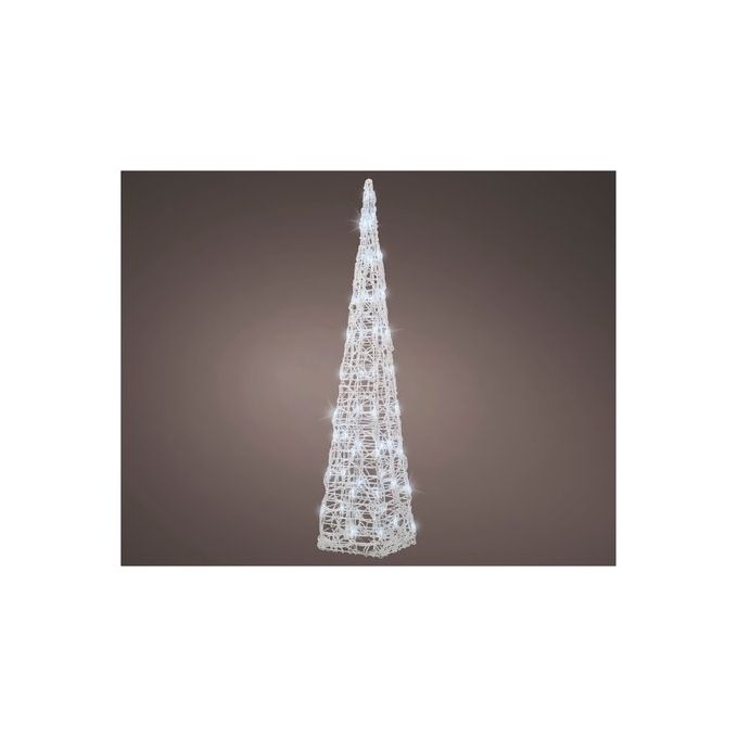 Kaemingk 491440-KAEMINGK LUMINEO Cono Decorativo Natalizio con 50 Luci LED Bianco Freddo Effetto Flash Timer IP44 5 m Cavo Alimentazione EU colore Bianco