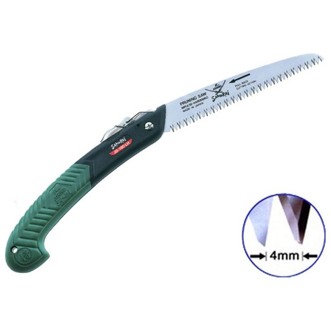 Samurai JD-180-LH Segaccio a Serramanico Lama Retta 18 cm Denti Temprati Passo 4 mm Manico Ergonomico