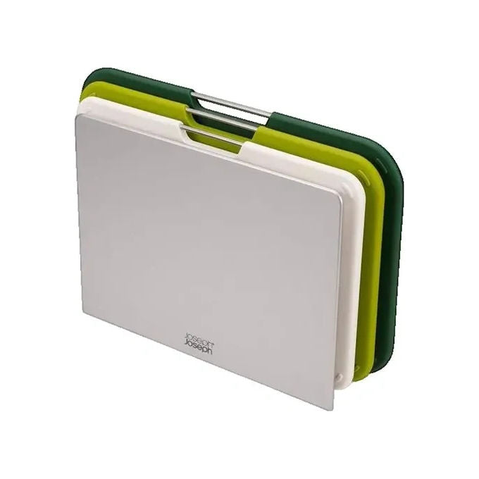 Joseph Joseph 60164 Nest Set di 3 Taglieri con Supporto Antiscivolo e Solco Raccogligoccia Verde