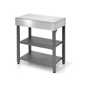 Ompagrill CORNER Serie Indianapolis Modulo Tavolo per Barbecue Base Triangolare 45,5x45,5x86 cm colore Grigio Metallico