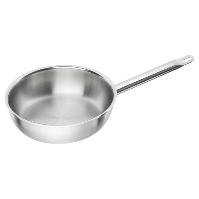 Zwilling 65128-240-0 Pro Steel Padella Acciaio Inox 18-10 24 cm con Fondo Triplo Strato Induzione e Forno Fino a 260°C colore Acciaio