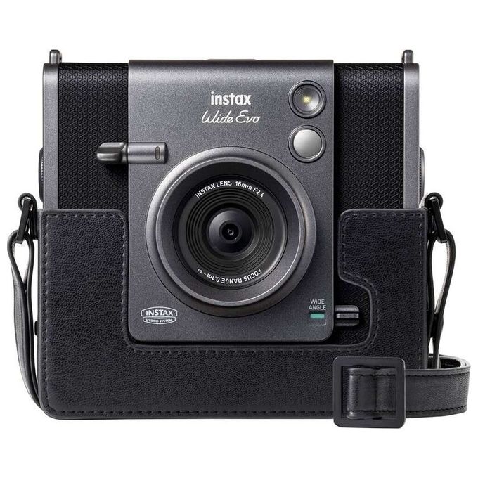Fujifilm 70100166428 Custodia per Fotocamera Instax Wide EVO in Pelle Sintetica con Tracolla Regolabile e Protezione Contro Urti e Graffi colore Nero