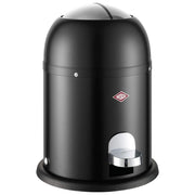 Wesco 4004519104286 Mini Master Cestino a Pedale 6 L con Chiusura Silenziosa e Cestino Interno Acciaio colore Nero