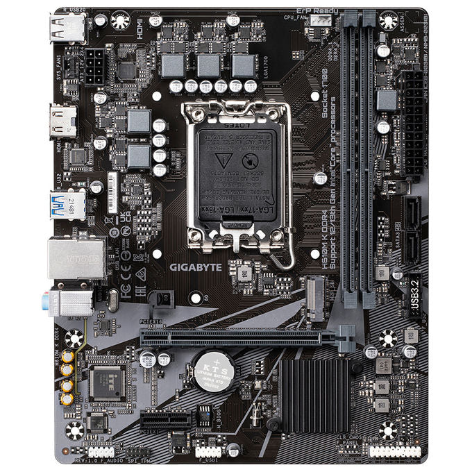 Gigabyte H610M K DDR4 Scheda madre Intel H610 Express LGA 1700 2x DIMM DDR4 fino a 3200MHz 1x M.2 2x SATA USB 3.2 Gen 1 LAN Gigabit colore Marrone