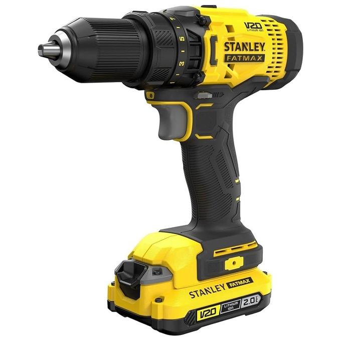 Stanley Fatmax SFMCD726D2T Trapano Avvitatore Percussione Brushless 18V 2x2.0 Ah 80 Nm 2000 rpm colore Giallo Nero Grigio