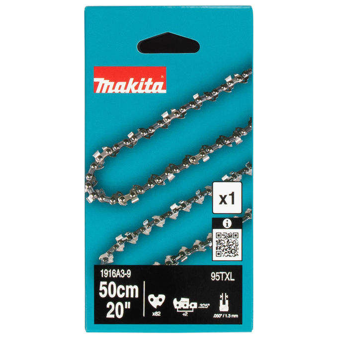 Makita 1916A3-9 Catena per Sega 0,325'' 0,050'' 82 Maglie 50 cm colore Nero