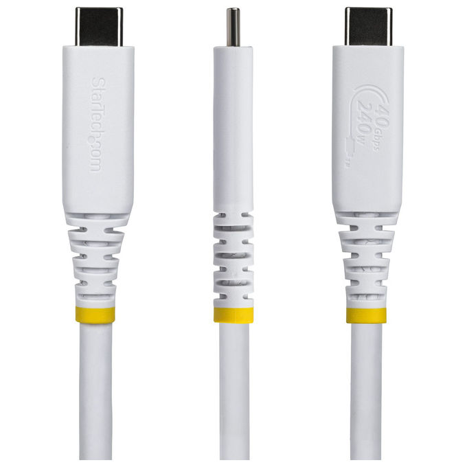 StarTech.com CC50CM40GUSB4TPW Cavo USB4 40 Gbps 240W PD 8K 60Hz Thunderbolt 4 Compatibile colore Bianco