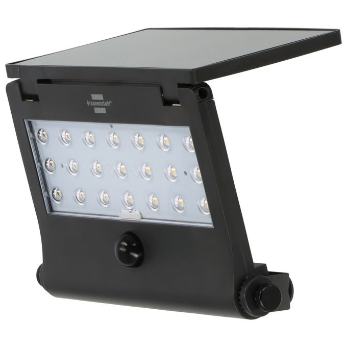 Brennenstuhl 1173740003 SOL 1000 Pad Faretto LED Solare con Rilevatore di Movimento 1000lm IP65 4000K colore Grigio