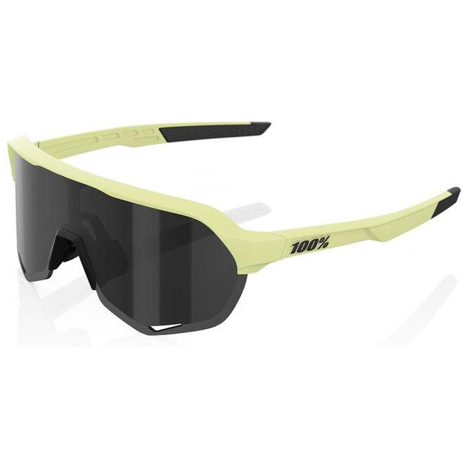 100% S2 Occhiali da Ciclismo Lente Cilindrica Categoria 3 12% Trasmissione Colore Black Mirror - Soft Tact Glow