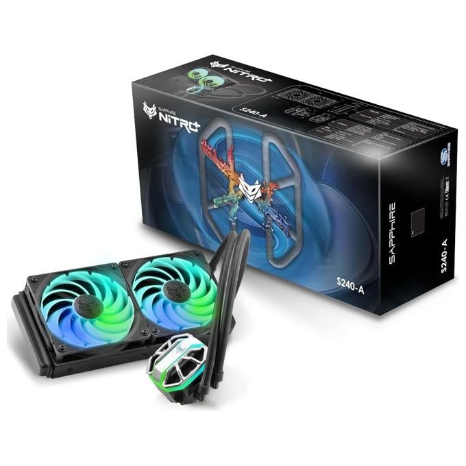 Sapphire 4N005-01-20G-2 Nitro+ S240-A Dissipatore a Liquido AIO ARGB 240 mm 2 Ventole 120 mm colore Nero