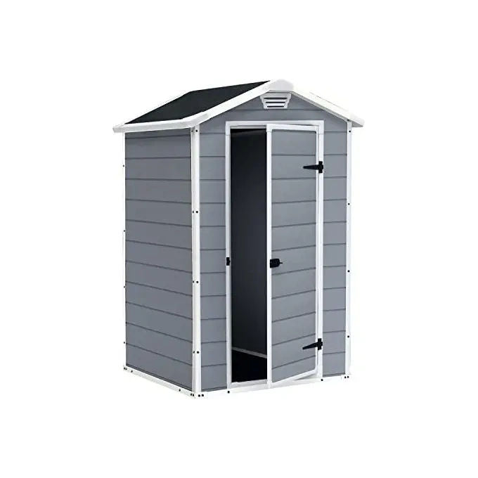 Keter KIT_ Casetta Manor 4x3 Grigia 129X103X196H con Appendi Attrezzi