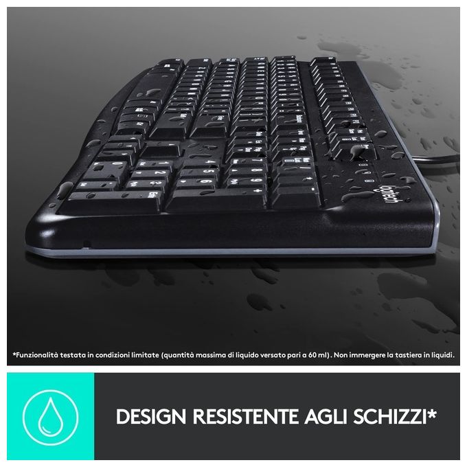Logitech tastiera retail k120 usb nera