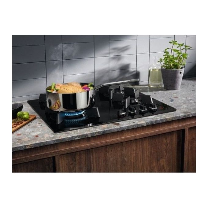 Electrolux KGG643753K Serie 800 Piano cottura Gas 60 cm 4 fuochi FlameLight Hob2Hood StepPower colore Nero